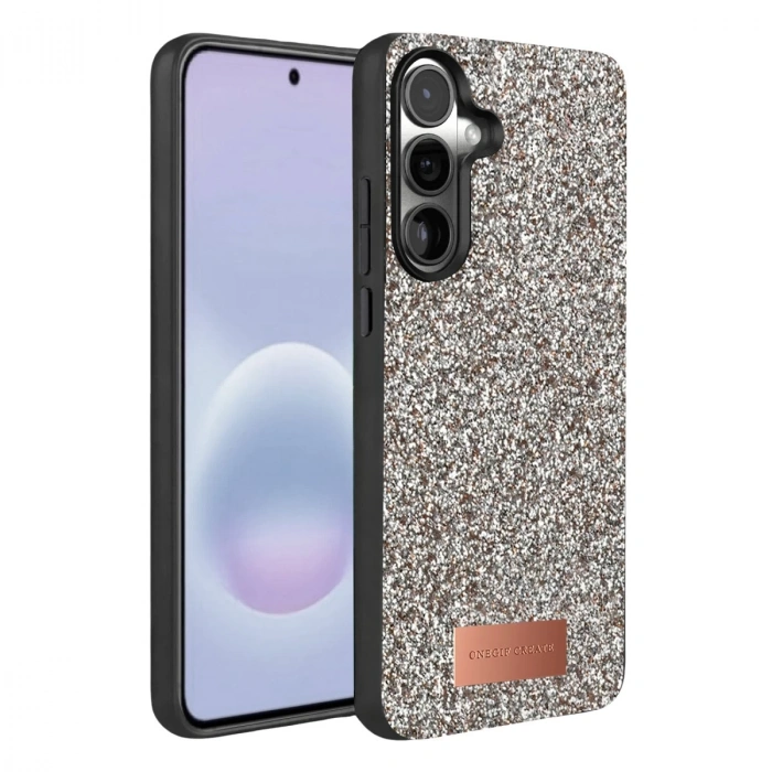 Onegif Samsung Galaxy A37 5g Bright Simli Kapak - Gümüş