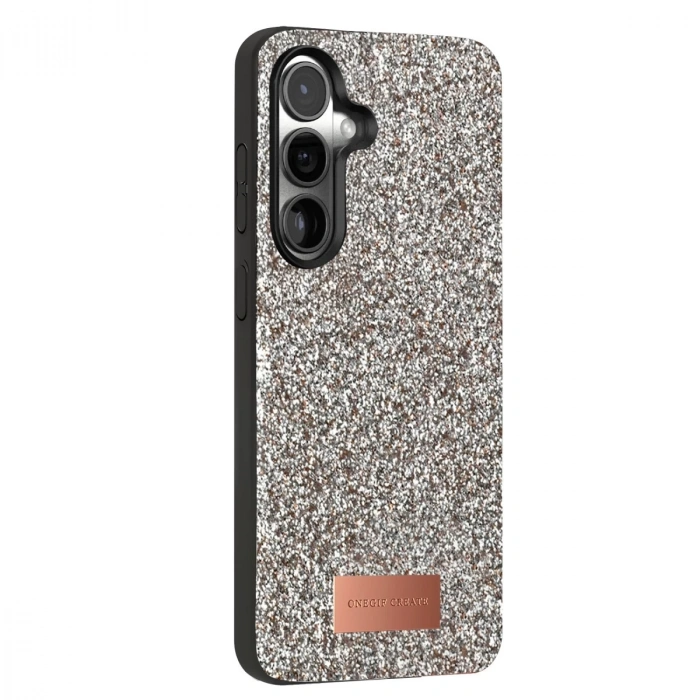 Onegif Samsung Galaxy S24 Bright Simli Kapak - Gümüş