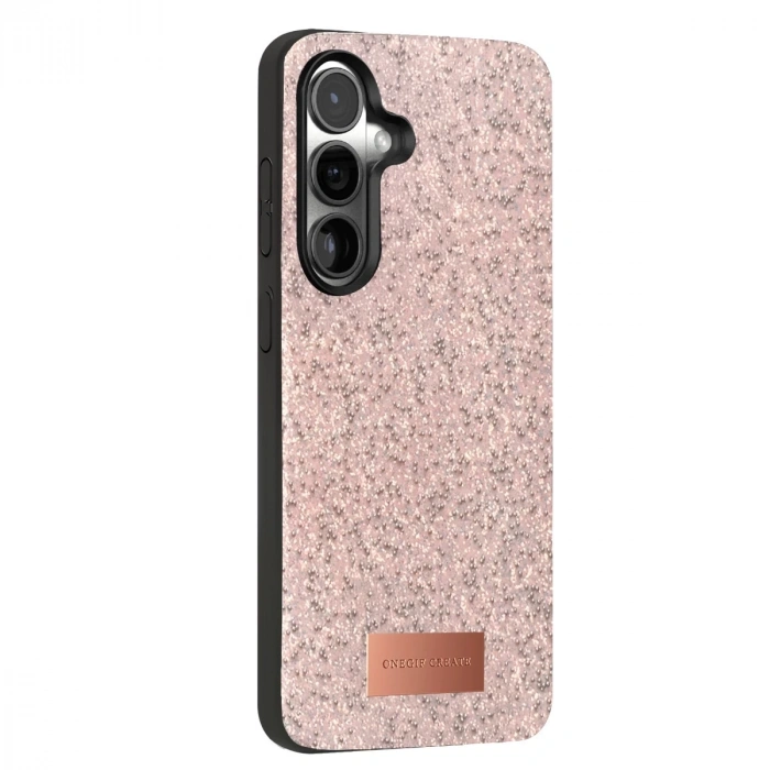 Onegif Samsung Galaxy S24 Fe Bright Simli Kapak - Pembe
