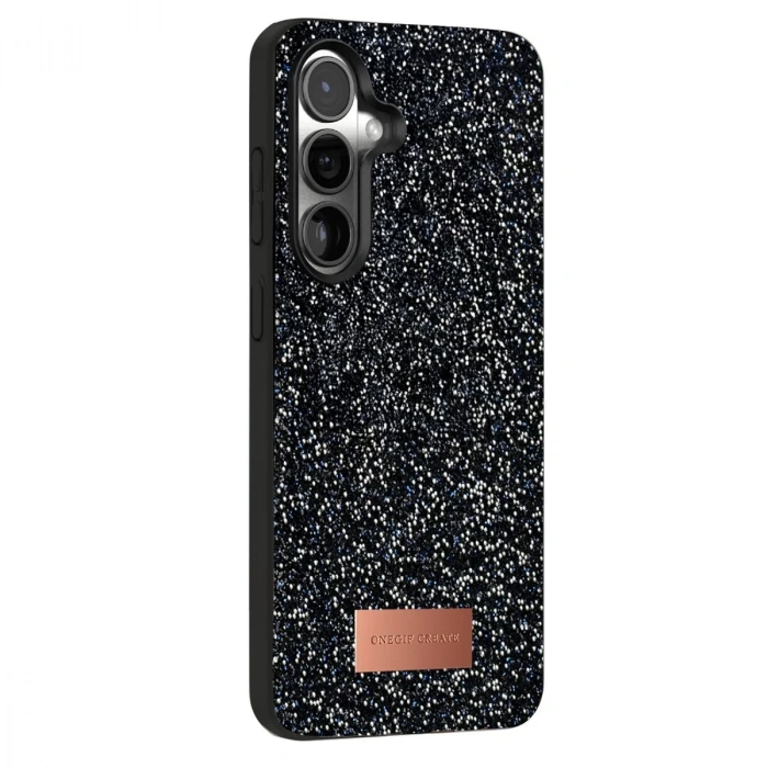 Onegif Samsung Galaxy S25 Bright Simli Kapak - Siyah
