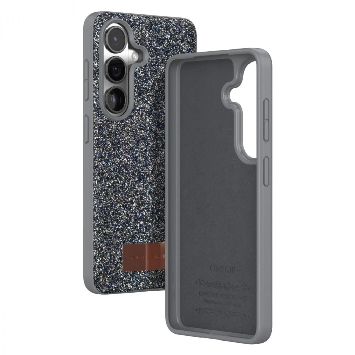 Onegif Samsung Galaxy S26 Plus Bright Simli Kapak - Gümüş
