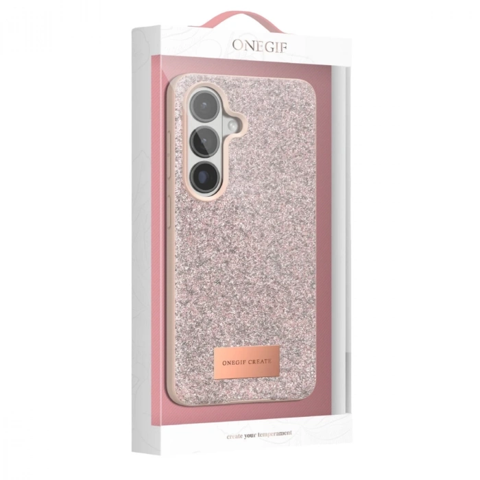Onegif Samsung Galaxy S26 Plus Bright Simli Kapak - Pembe