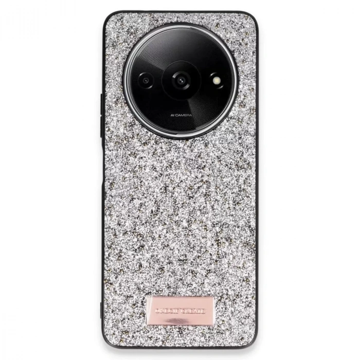 Onegif Xiaomi Redmi A3 4g Bright Simli Kapak - Gümüş