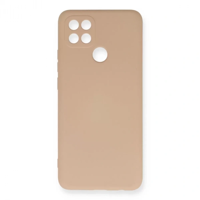 Oppo A15 Kılıf Nano İçi Kadife Silikon - Pudra