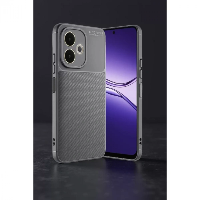 Oppo A5 Pro 4g Kılıf Auto Focus Karbon Kapak - Gri