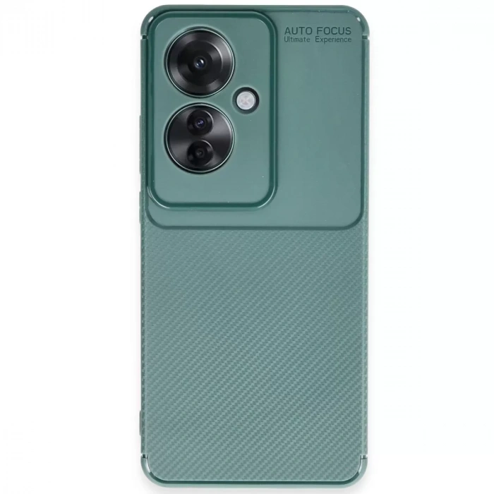 Oppo Reno 11f Kılıf Auto Focus Karbon Kapak - Koyu Yeşil