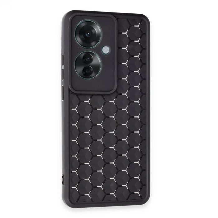 Oppo Reno 11f Kılıf Petek Silikon Kapak - Siyah