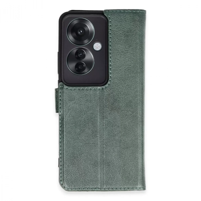 Oppo Reno 11f Kılıf Trend S Plus Kapaklı Kılıf - Yeşil