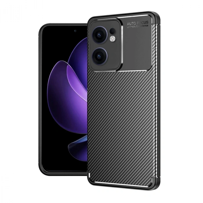 Oppo Reno 13f Kılıf Auto Focus Karbon Kapak - Siyah
