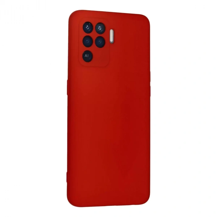 Oppo Reno 5 Lite Kılıf Nano İçi Kadife Silikon - Kırmızı