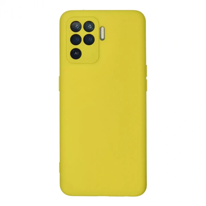 Oppo Reno 5 Lite Kılıf Nano İçi Kadife Silikon - Sarı