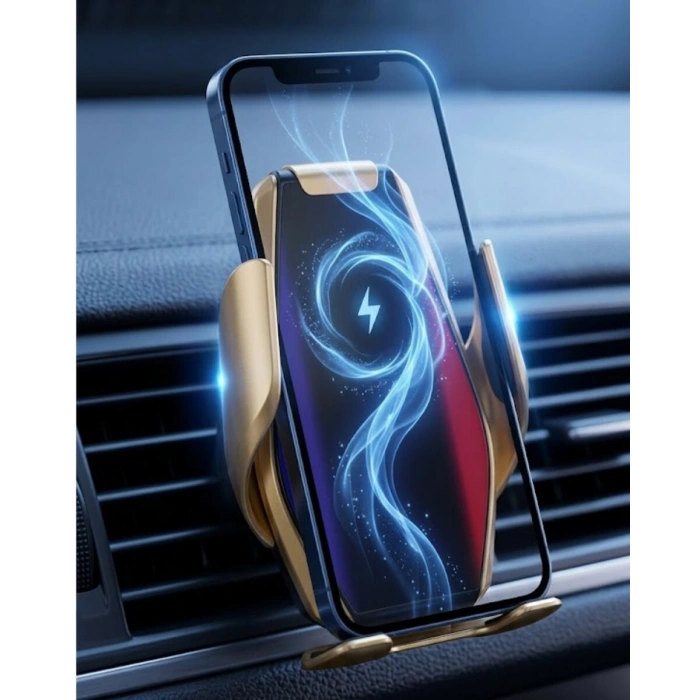 Otomatik Açılan Araç Telefon Tutucu Kablosuz Şarj ve Tek Elle Kullanım