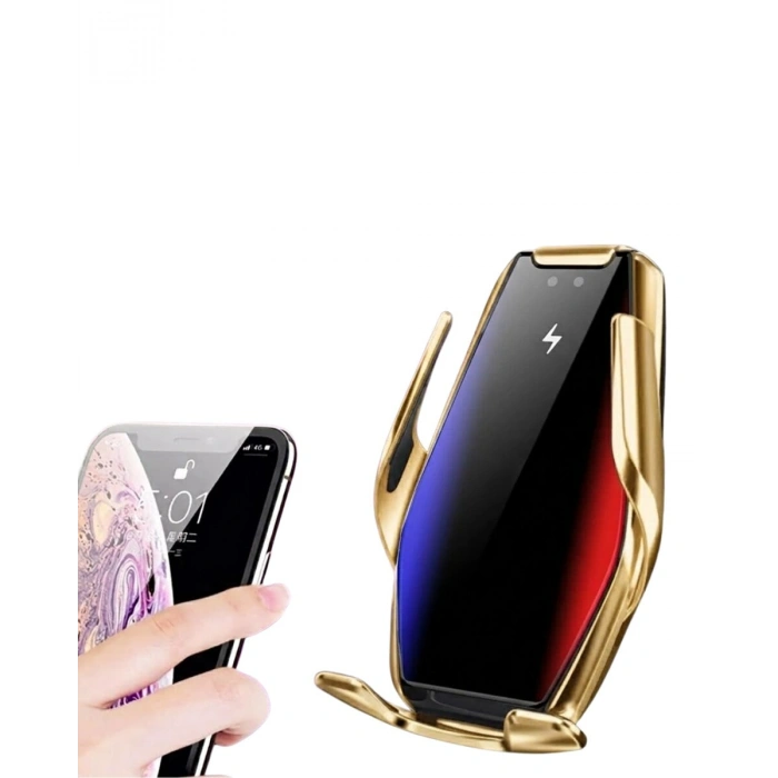 Otomatik Açılan Araç Telefon Tutucu Kablosuz Şarj ve Tek Elle Kullanım