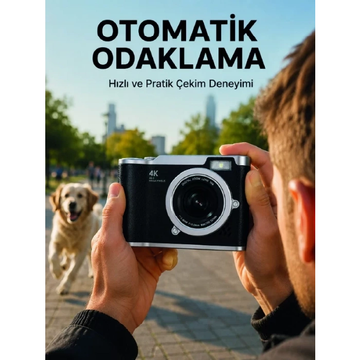 Otomatik Odaklamalı 4K Dijital Kamera 2.4 İnç HD Ekran
