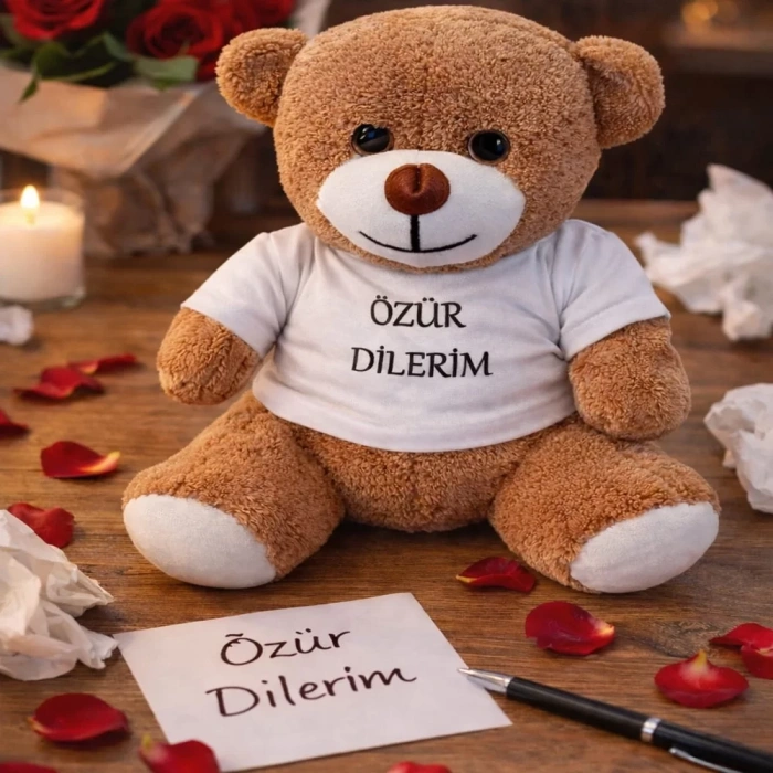 Özür Dilerim Tişörtlü Oyuncak Ayıcık