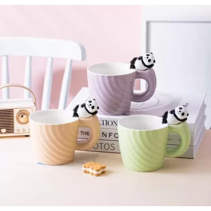 Panda Motifli Seramik Kupa Bardak