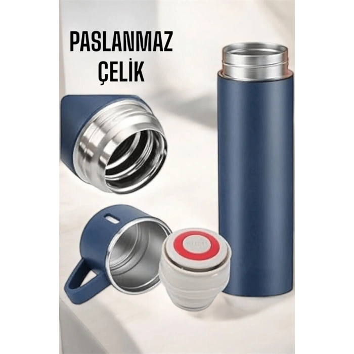 Paslanmaz Çelik 3’lü Termos Seti Vakumlu ve 8 Saat Isı Koruma