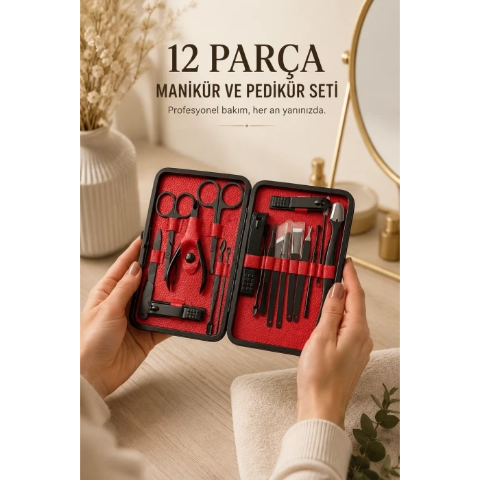 Paslanmaz Çelik Uçlu 17 Parça Profesyonel Manikür ve Pedikür Seti