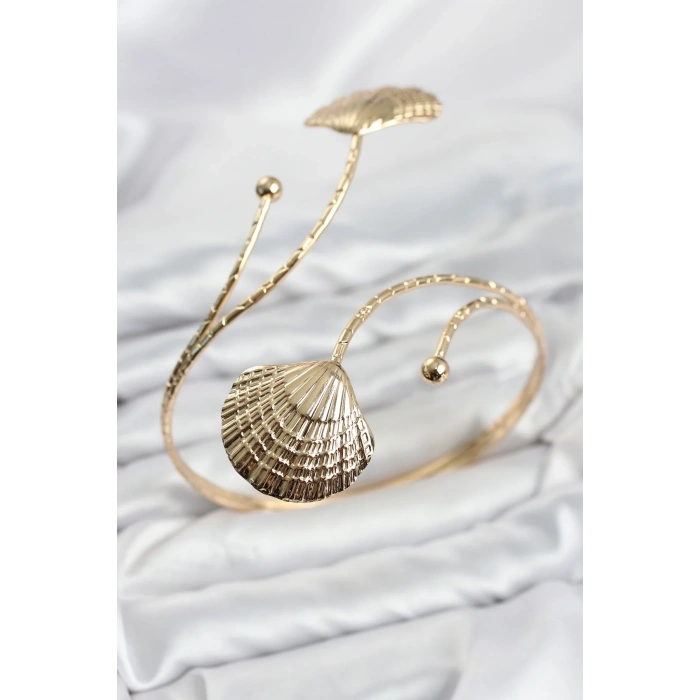 Pazu Bileklik Gold Renk Pirinç Deniz Kabuğu Model