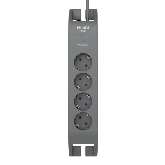 PHILIPS SPN3140A/62 4 Soket Akım Korumalı Priz 900 Joules 2Mt Kablo (Gri)(1923)