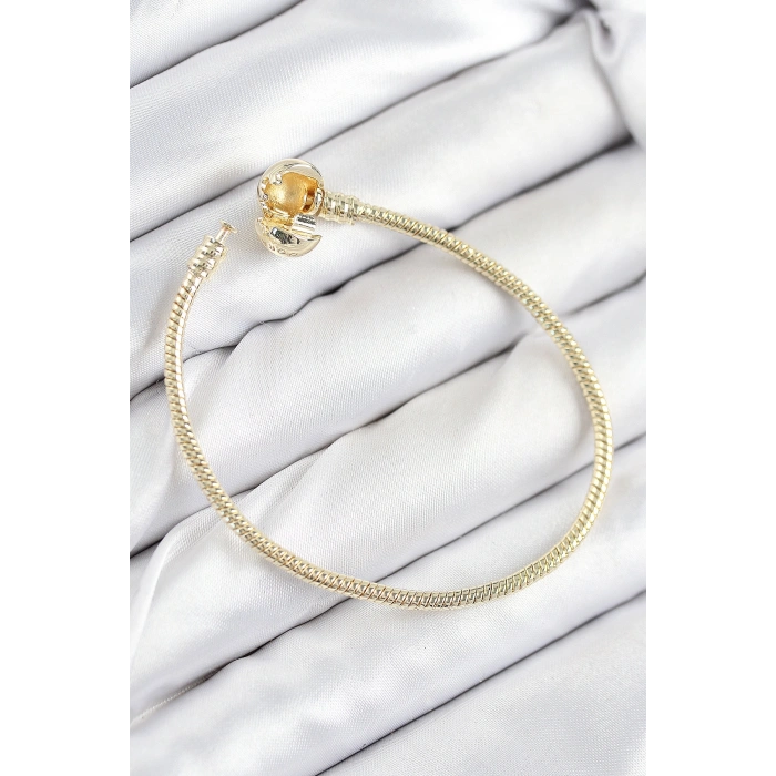 Pirinç Charm Topcuk Model Gold Renk Kadın Bileklik 5886