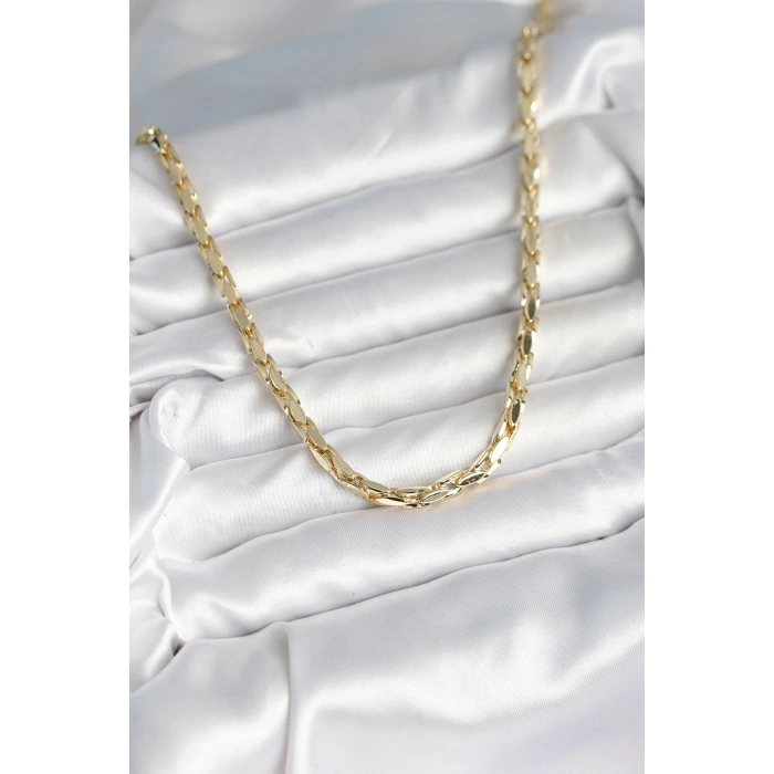 Pirinç Gold Renk 60 cm Zincir Kadın Kolye 5886