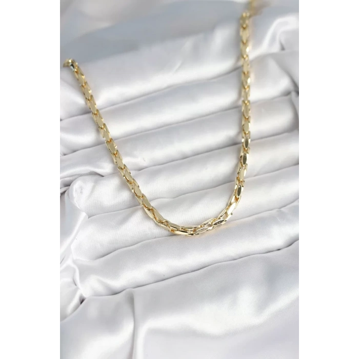 Pirinç Gold Renk 60 cm Zincir Kadın Kolye - TJ-BKO10600