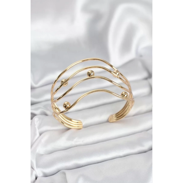 Pirinç Gold Renk Kadın Bileklik - TJ-BB8054