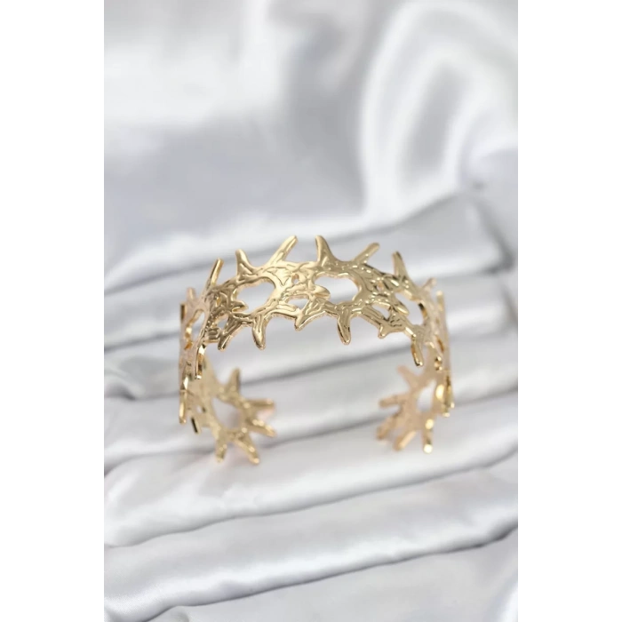 Pirinç Gold Renk Vintage Kadın Bileklik - TJ-BB8058