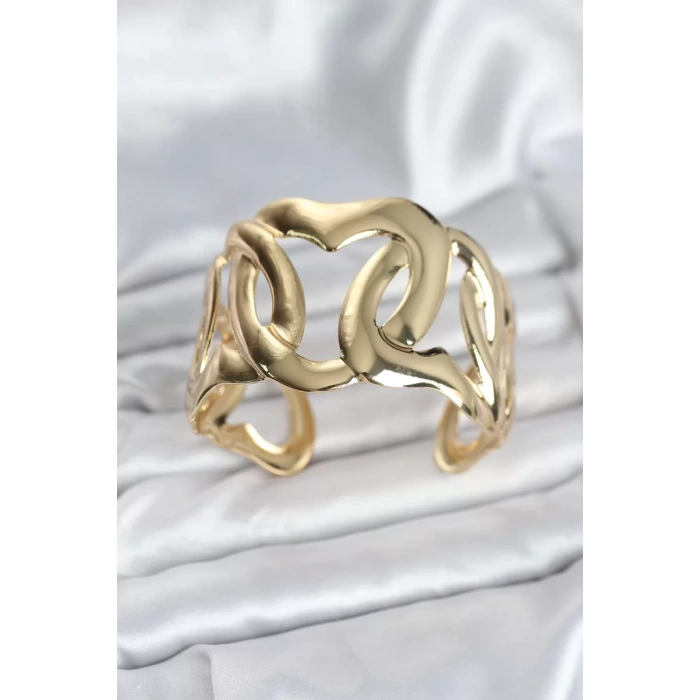 Pirinç Gold Renk Vintage Kadın Bileklik - TJ-BB8059