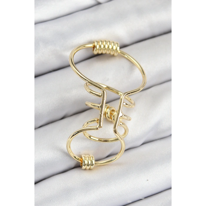 Pirinç Halkalı Model Gold Renk Kıkırdak Küpe 5886