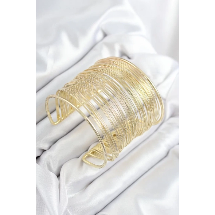 Pirinç Tel Sarma Model Gold Renk Kadın Bileklilk - TJ-BB7895