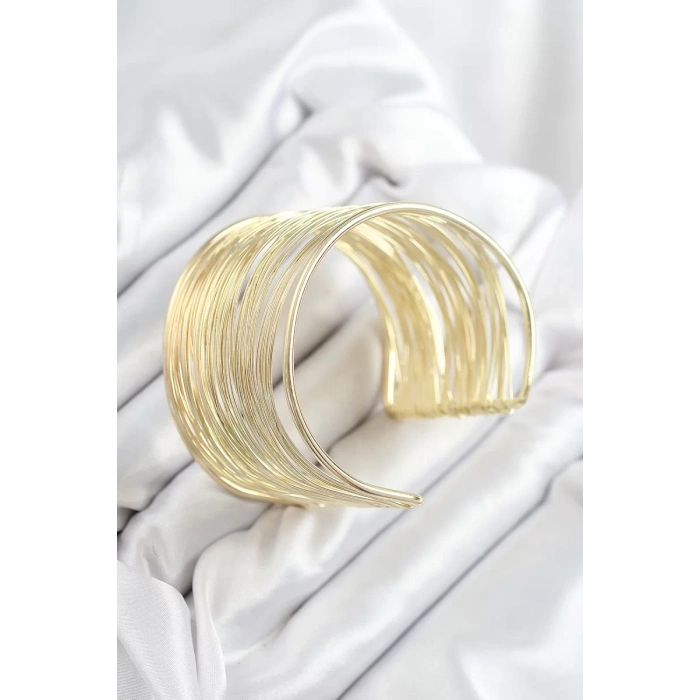 Pirinç Tel Sarma Model Gold Renk Kadın Bileklilk - TJ-BB7895