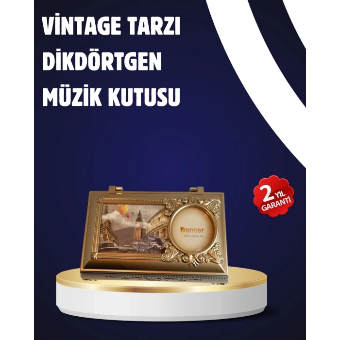 Piyano Tasarım Müzik Kutusu Balerin Figürü ve Takı Bölmeli