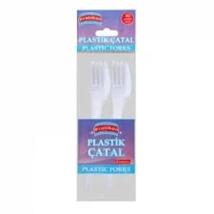 Plastik Çatal Seti - 10lu Paket - Beyaz Renk - Kullan At Çatal