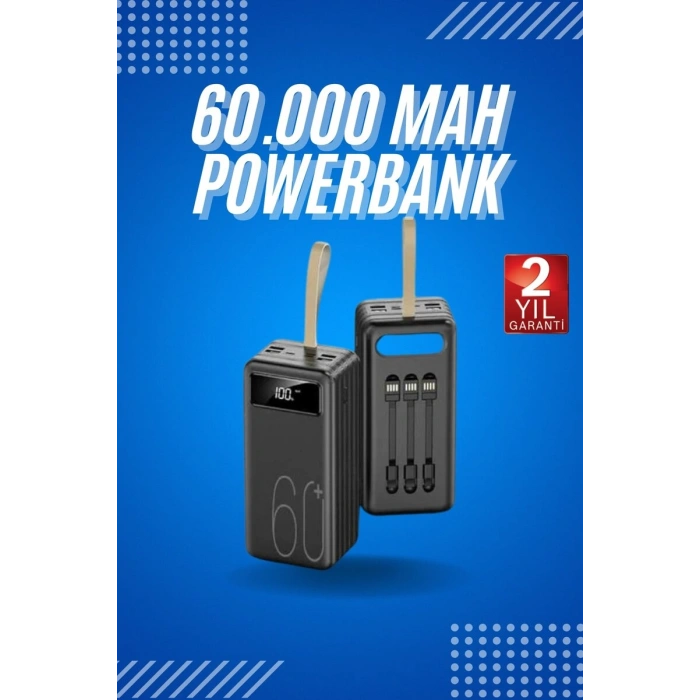 Powerbank Yüksek Kapasiteli 60.000 Mah Hızlı Şarj Şarj Özellikli Batarya