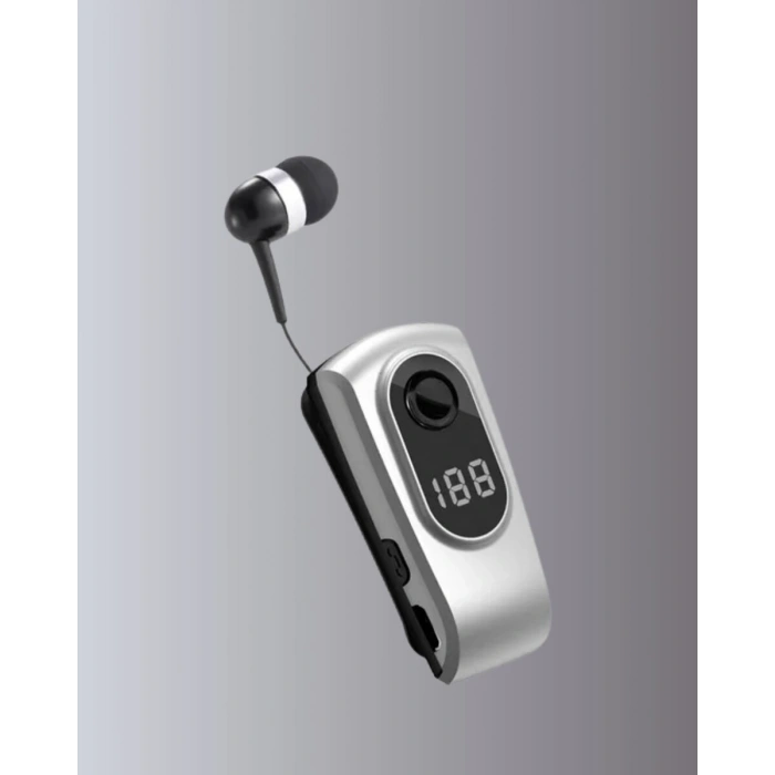 Profesyonel Bluetooth Kulaklık – Klipsli Titreşimli Dijital Göstergeli