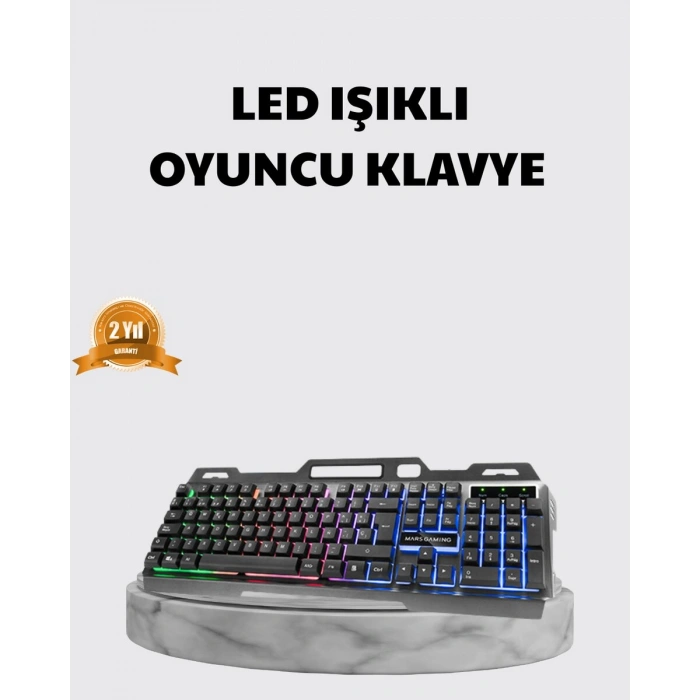Profesyonel Oyuncu Klavye Mouse Seti – RGB Işıklı Türkçe Q DPI Ayarlı Dayanıklı Gövde