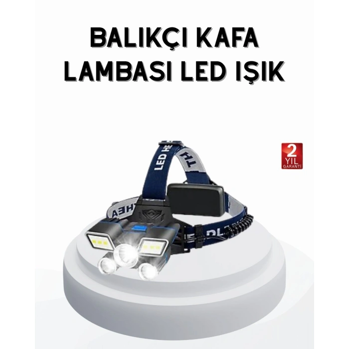 Profesyonel Şarjlı LED Far – IPX5 Suya Dayanıklı 4 Işık Modu Hareket Sensörlü