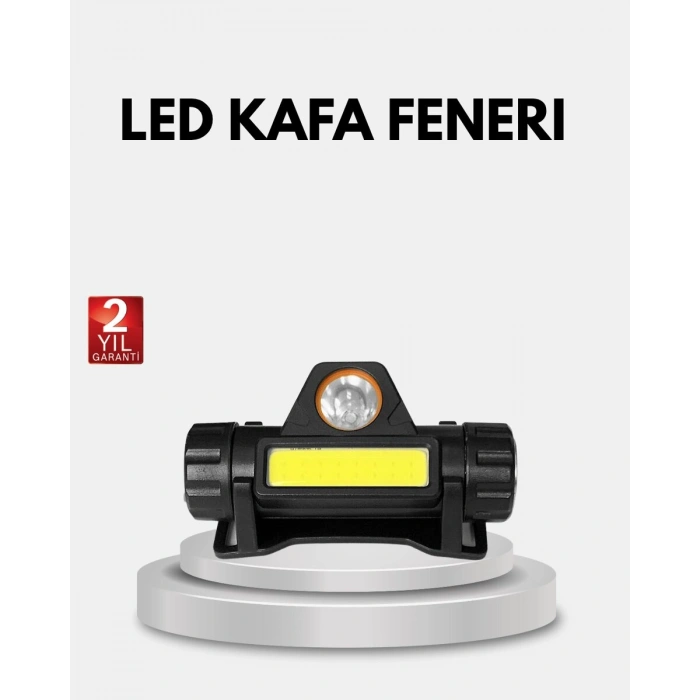 Profesyonel Şarjlı LED Kafa Lambası – Uzun Mesafe + Ortam Aydınlatması