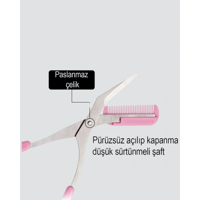 Profesyonel Taraklı Kaş Makası – Evde ve Salon Kullanımına Uygun