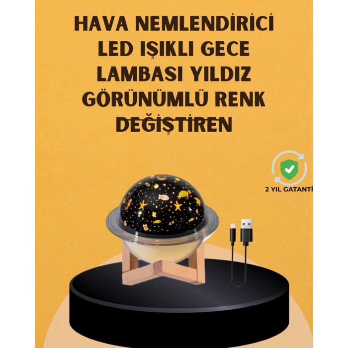 Projektör ışıklı aromaterapi uyumlu mini masaüstü hava nemlendirici cihaz