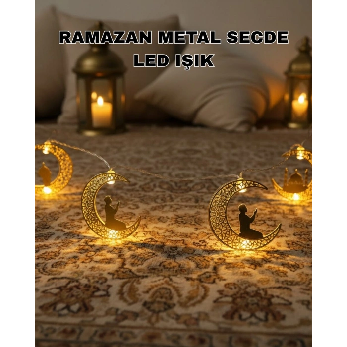 Ramazan Ay Işığı Secde Eden Adam Silüetli LED Peri Işığı