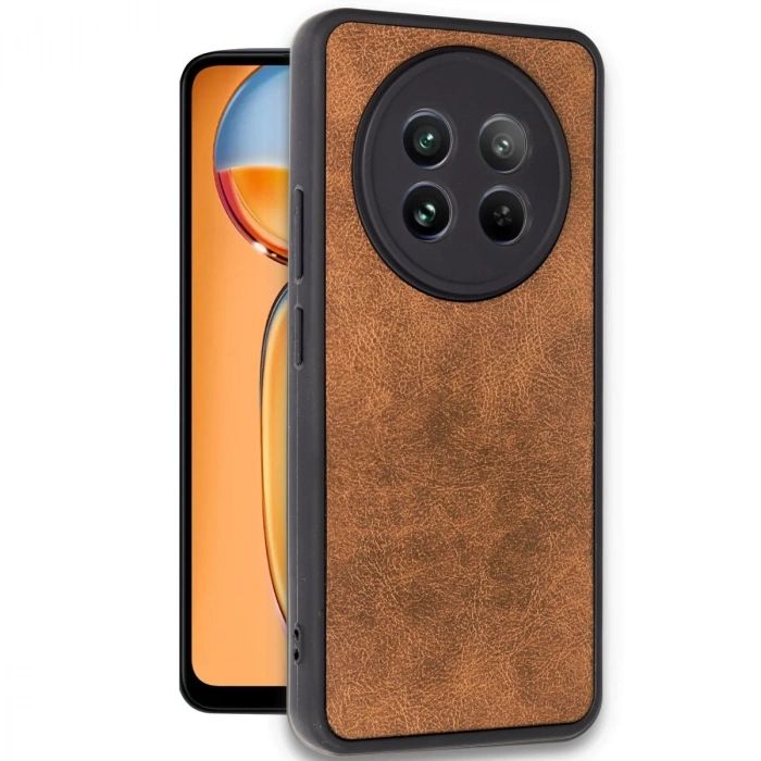 Realme 12 5g Kılıf Aras Deri Kapak - Taba