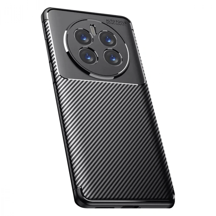 Realme 12 Pro Plus Kılıf Auto Focus Karbon Kapak - Siyah