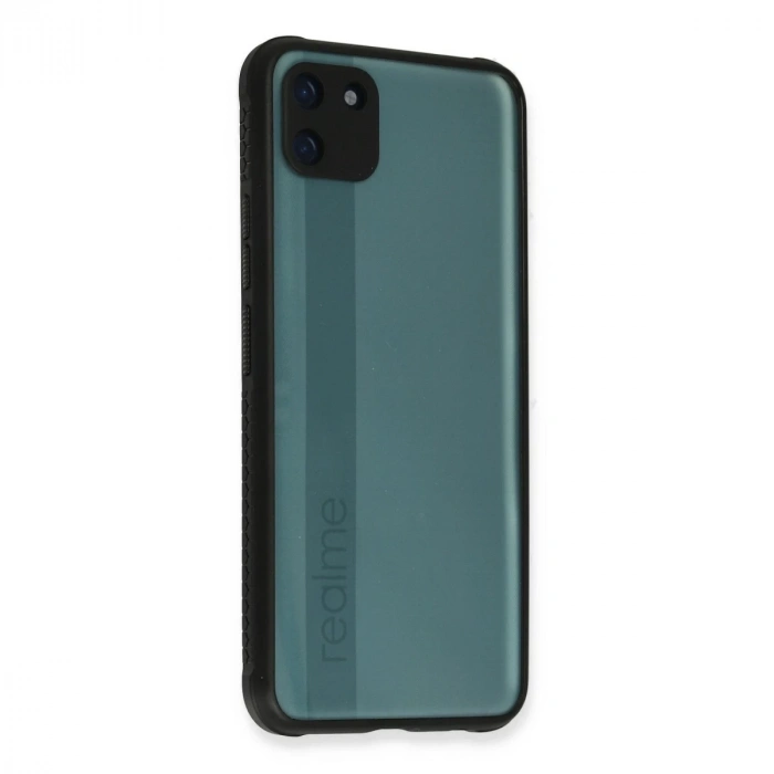 Realme C11 Kılıf Miami Şeffaf Silikon - Siyah