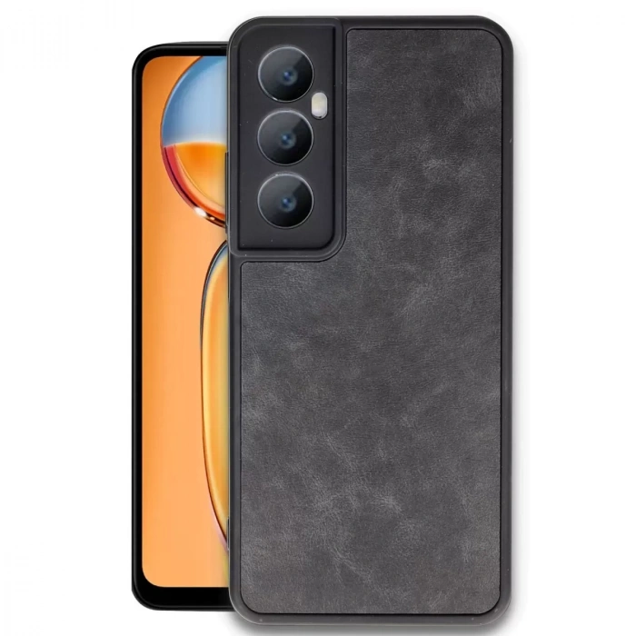 Realme C65 Kılıf Aras Deri Kapak - Siyah