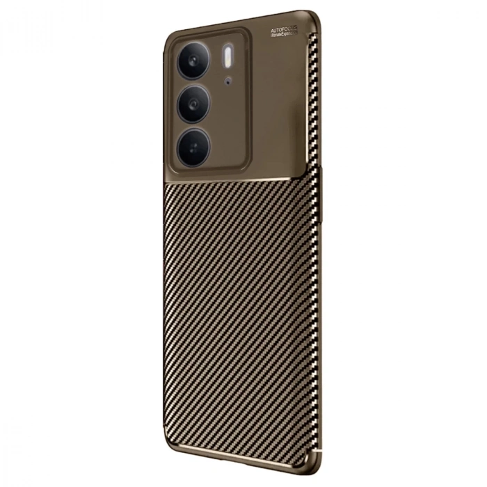 Realme C75 4g Auto Focus Karbon Kapak - Kahverengi