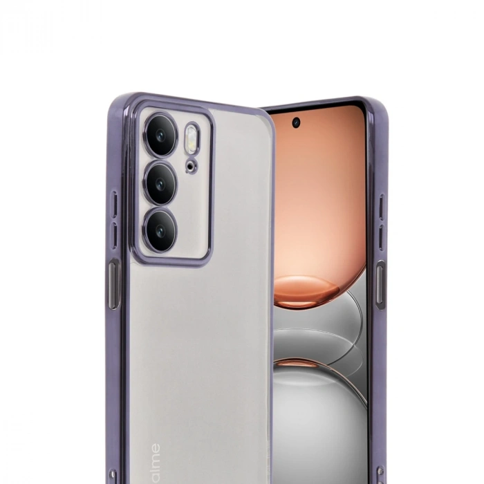 Realme C75 4g Kılıf Razer Lensli Silikon - Mor