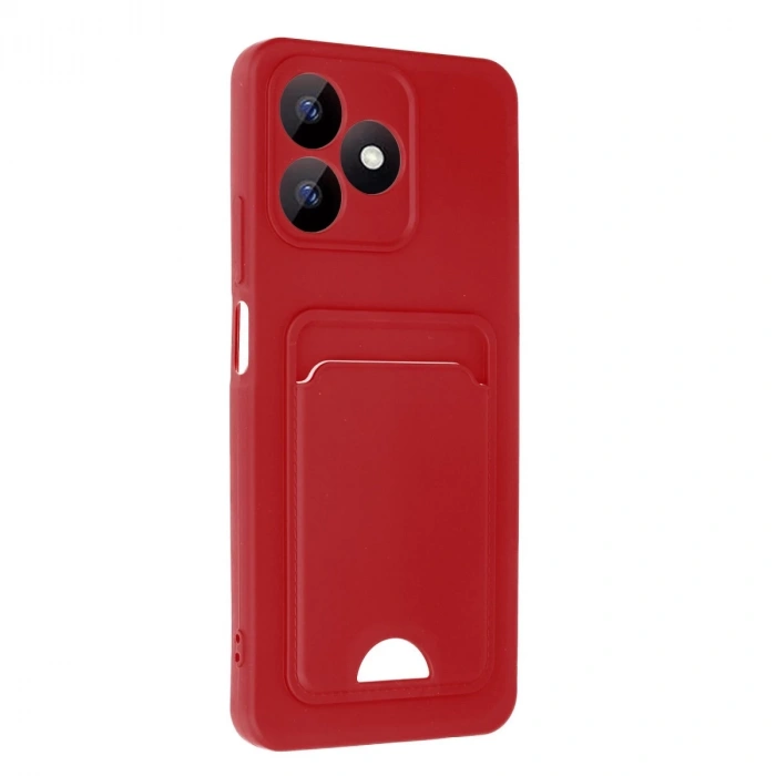 Realme Note 50 4g Kılıf Kelvin Kartvizitli Silikon - Kırmızı